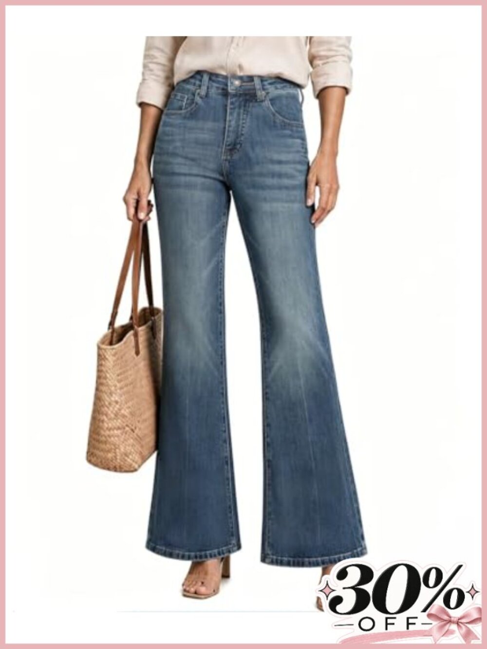 High Waisted Bell Bottom Jeans for Women Stretchy Flare Bootcut Pants